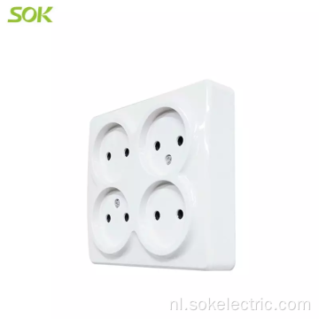 2 ronde pin zonder sluiter Opbouw 16A socket